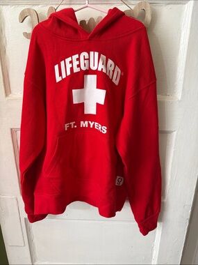 Lifeguard Ft. Myers Red Hooded Sweater